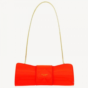 Kate spade ケイトスペード エナメルリボンクラッチバッグ